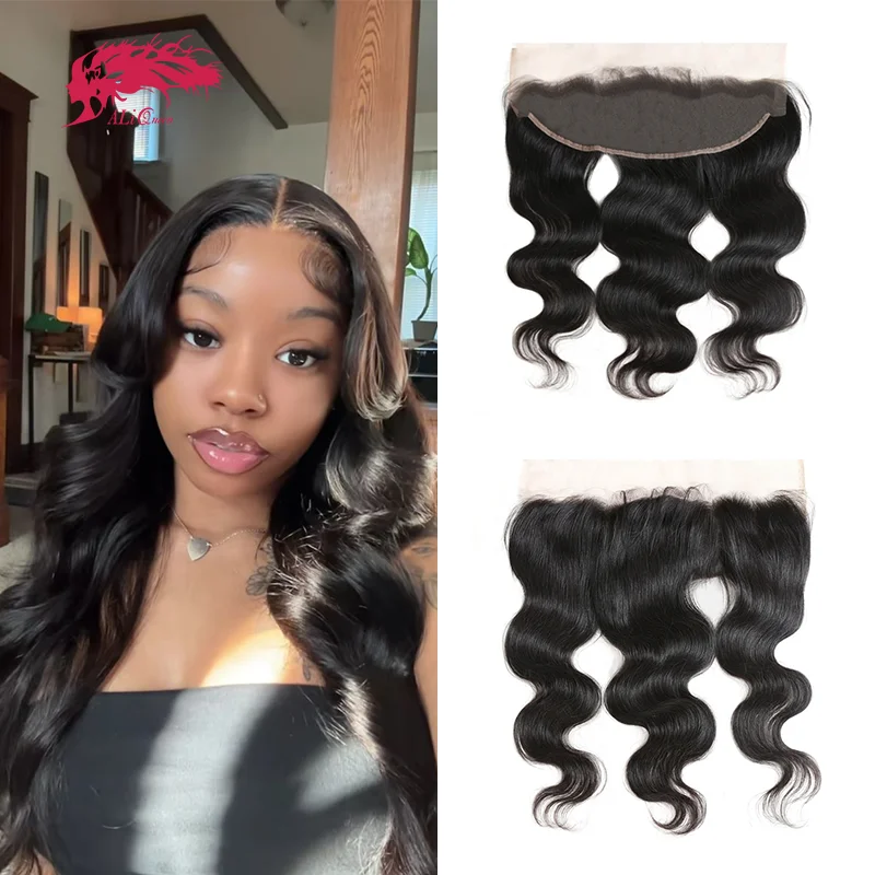

Ali Queen Hair Virgin Hair 13X4 HD Lace Frontal with Baby Hair Silk Base Frontal Brazilian Body Wave Ear to Ear Lace Frontal