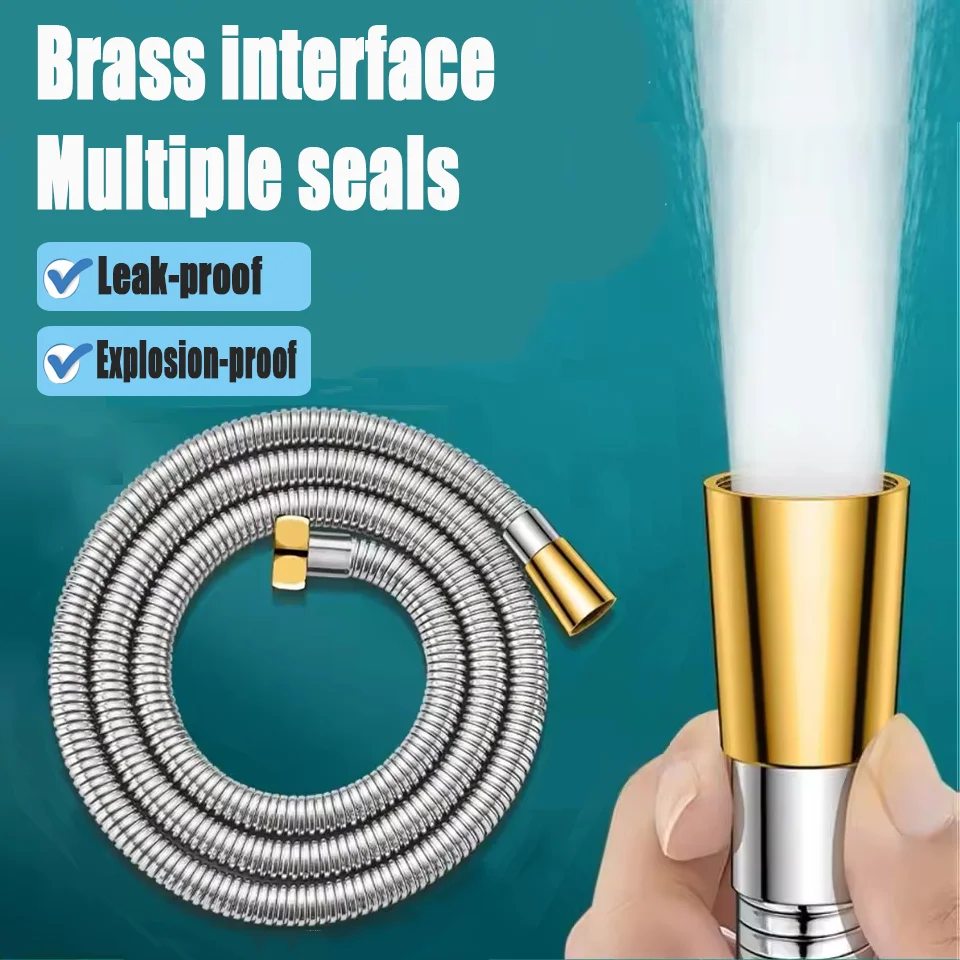 

1,5/2/3 м душевая труба из нержавеющей стали 304, взрывозащищенный гибкий шланг высокого давления с большим расходом воды, аксессуары для смесителя для ванной комнаты