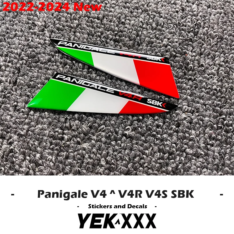 V4R SBK Italian Tricolor Flags for Wings 3D Winglet Flank Sticker Decal For Ducati Supersport Panigale V4 V4S V4R SBK 2022-2024