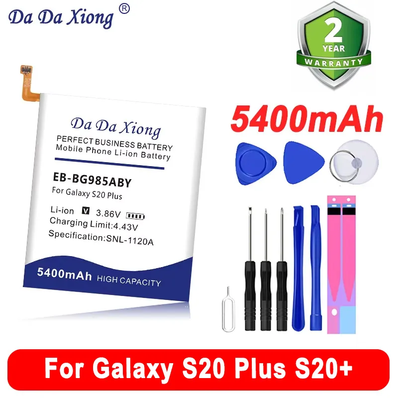 DaDaXiong EB-BG985ABY batería de alta capacidad de 5400mAh para Samsung Galaxy S20 Plus S20 + baterías de teléfonos inteligentes + herramientas