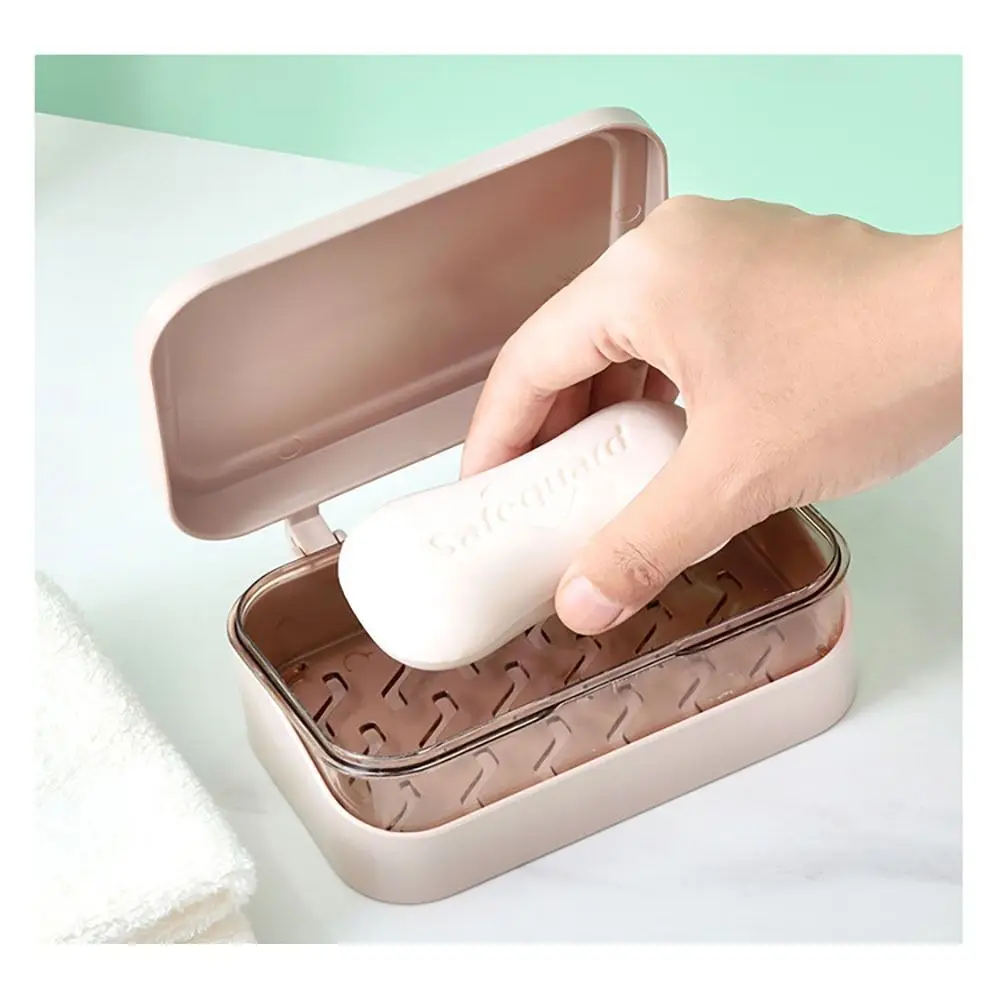 Transparent Flap Soap Box Bathroom Storage Large Soap Dish Soap Holder Home Container Dormitory Soap Box Plastic Soap Case