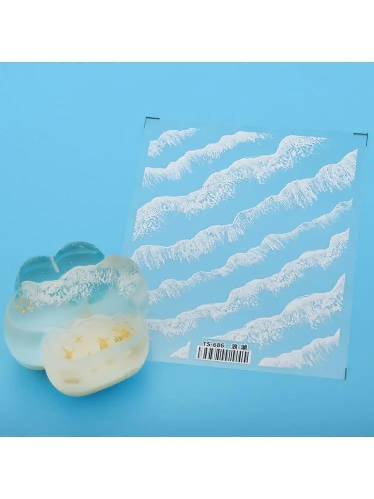 

A52E 1 лист, имитация волны, наклейка, эпоксидная смола, УФ-клей, аксессуары «сделай сам», имитация