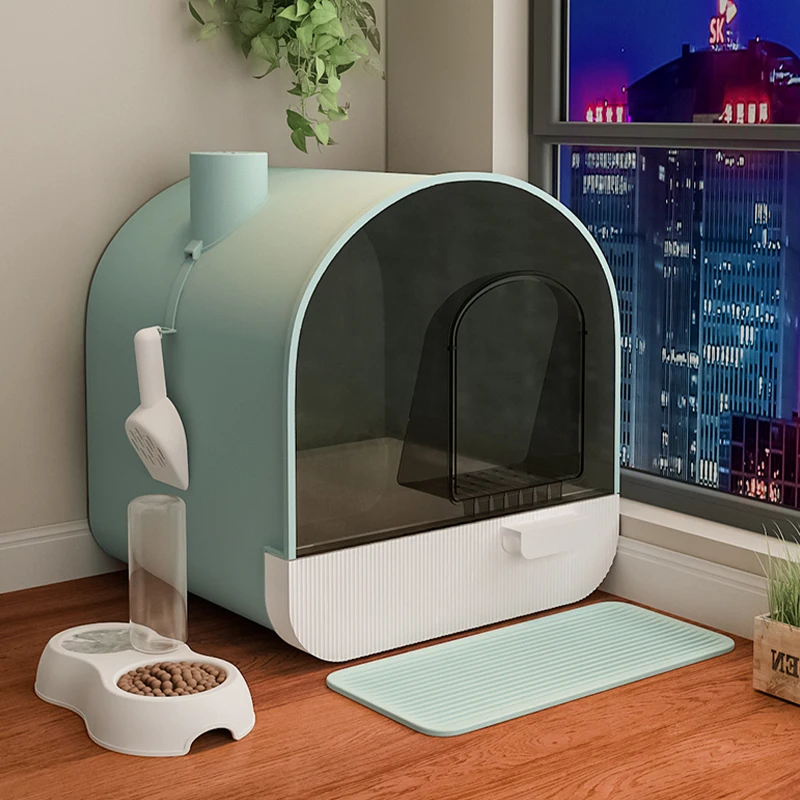 Litter Box Large Cat Bedpans Corner Sandbox Carpet Design Toilet Cat Bedpans Villa Enclosure House Caixa De Areia Pet Shop