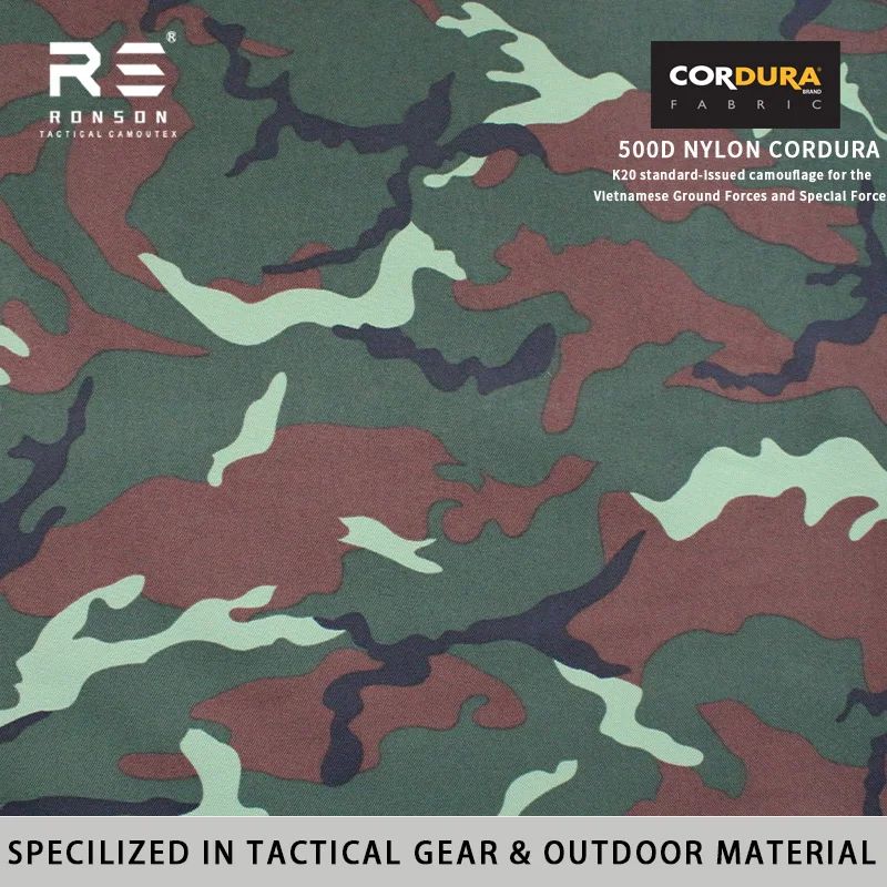 

K20 Standard-issued Camouflage for the Vietnamese Ground Forces and Special Forces 500d Nylon Cordura PU Coated Tactical Fabric