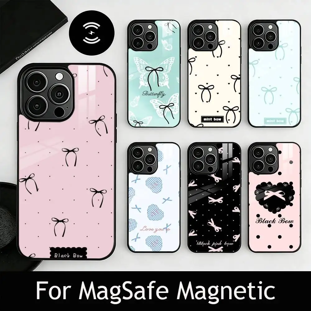 

Bowknot Series Phone Case For iPhone17,16,15,14,13,12,11 Plus,Pro Magnetic with Magsafe Wireless Charging