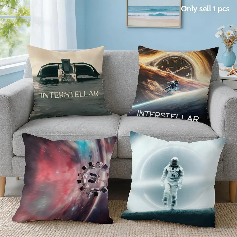 Classic Movie I-Interstellar Cushion Cover Soft Short Plush Throw Pillow Cover Hidden Zipper Cutecore Sofa Bedroom Home Decor