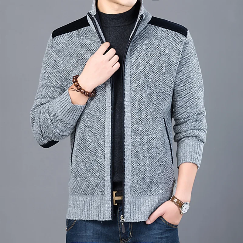 

2023 Thick New Fashion Brand Sweater For Mens Cardigan Slim Fit Jumpers Knitwear Warm Autumn Casual Korean Style Clothing Male