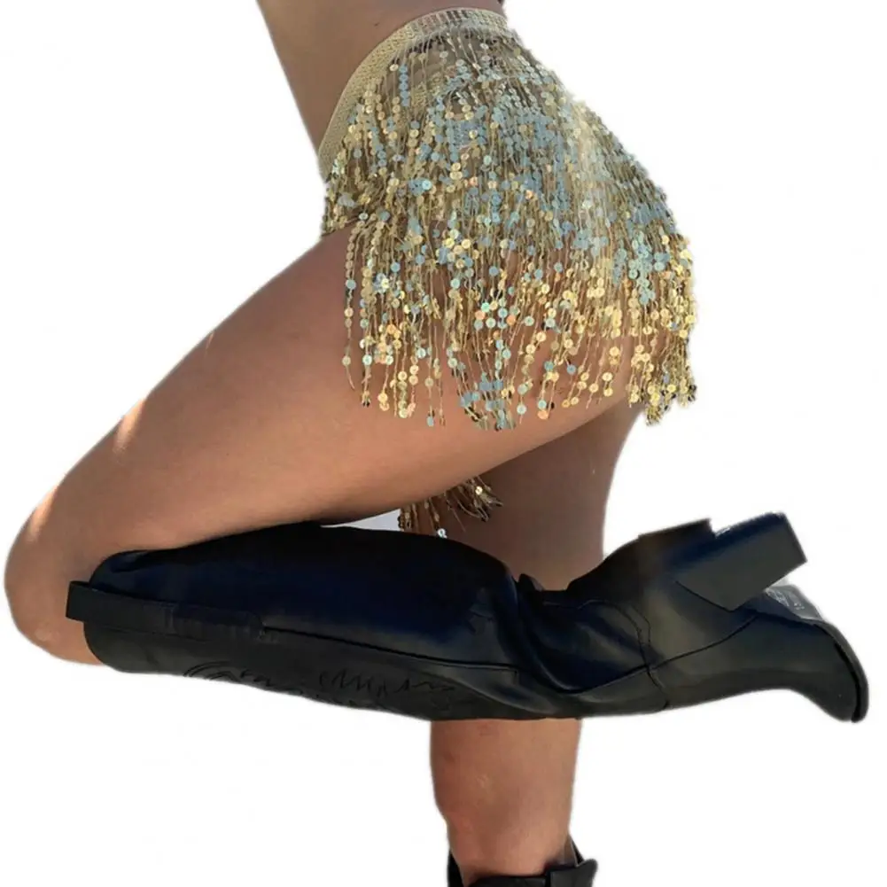 24 cm Pailletten Quaste Rock Wrap Bauchtanz Funkelnden Mini Rock Fransen Hüfte Schal Für Rave Festival Outfit Clubwear Party kostüm
