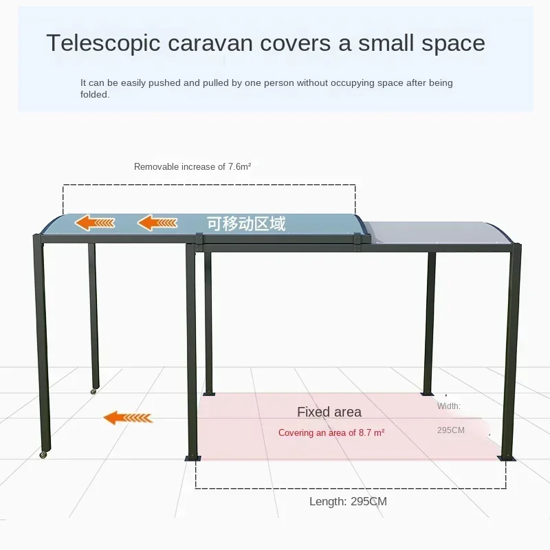 

Parking Shed Household Awning Tent Outdoor Retractable Canopy Sunshade