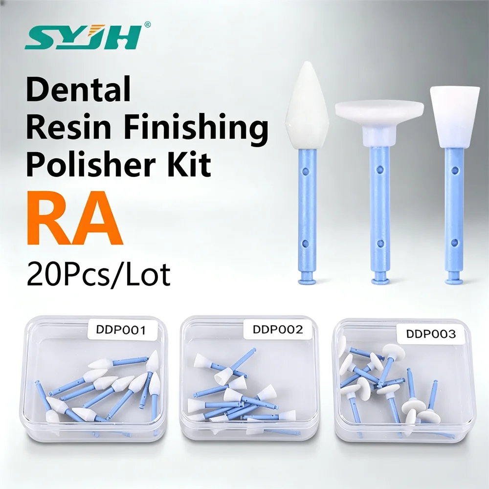 SYJH 20Pcs RA Shank Dental Polisher Set One-Step Resin Finishing System Cups Points Discs Shank for Composite Polish Dentist Use