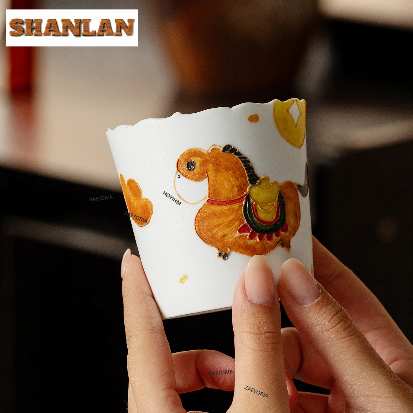 

Чайная чашка 150 мл с ручной росписью в виде лошади, эстетичная чаша для чая, парные чашки для дегустации ароматов, мастер-чашки для чайной церемонии, декоративная посуда для стола