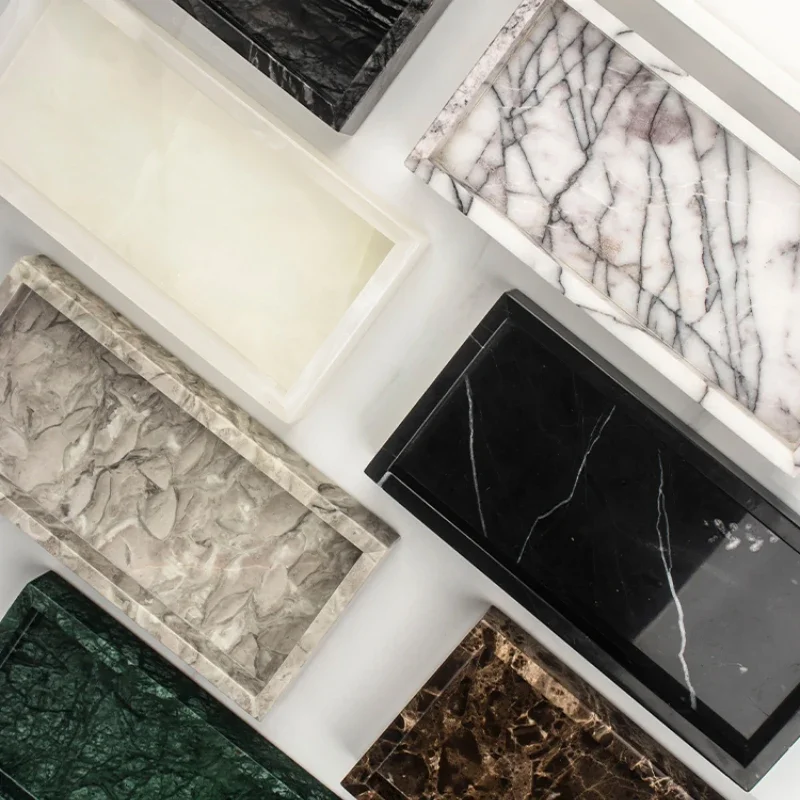 

1pc Rectangular Marble Tray Bathroom Storage Tray Bathroom Accessories Jewelry, Lotion Bottle Storage Bracket Home Appliances