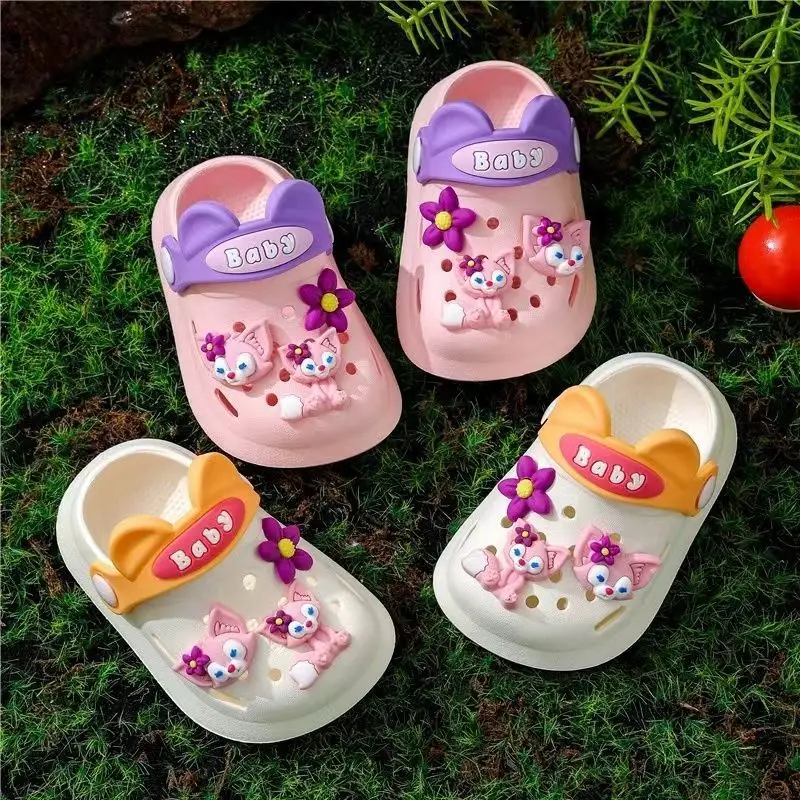 Disney scarpe Casual per bambini EVA LinaBell Summer Cartoon Cute Indoor Girls antiscivolo suola morbida pantofole Baotou scarpe bianche rosa