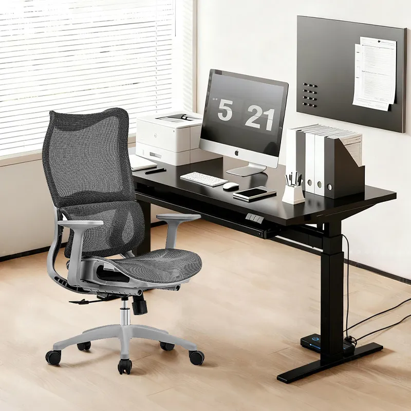 

Скандинавское минималистичное офисное кресло, современный дизайн, с поясничной поддержкой, эргономичное, сетчатое, удобное для длительного сидения, мебель для дома FYOC