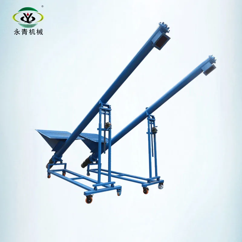 Portable Inclined Hopper Screw Conveyor for Truck Loading Sand Transportation Heavy Industrial Belt Conveying System