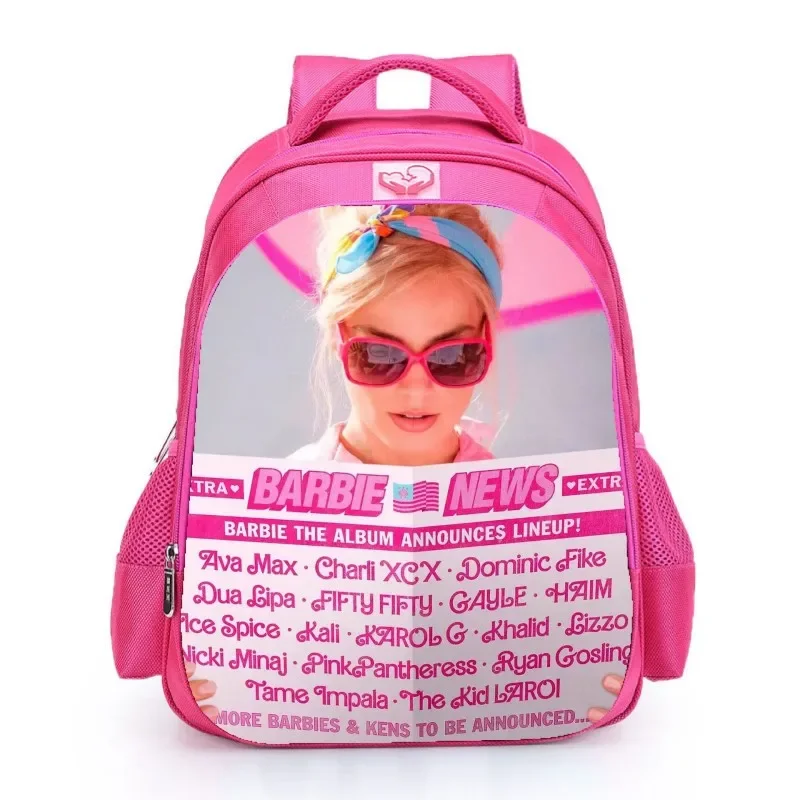 Anime Barbie Kids Backpack Cartoon Cute Girl Fashion Large Capacity Waterproof Shoulder Bags Kawaii Portable Sports Bag Gift