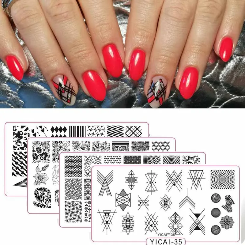 MAFANAILS 1pc Flower&Animal Stamping Plates Stainless Steel Nail Image Stamp Template Manicure Design Plate With Stamper Set IDY