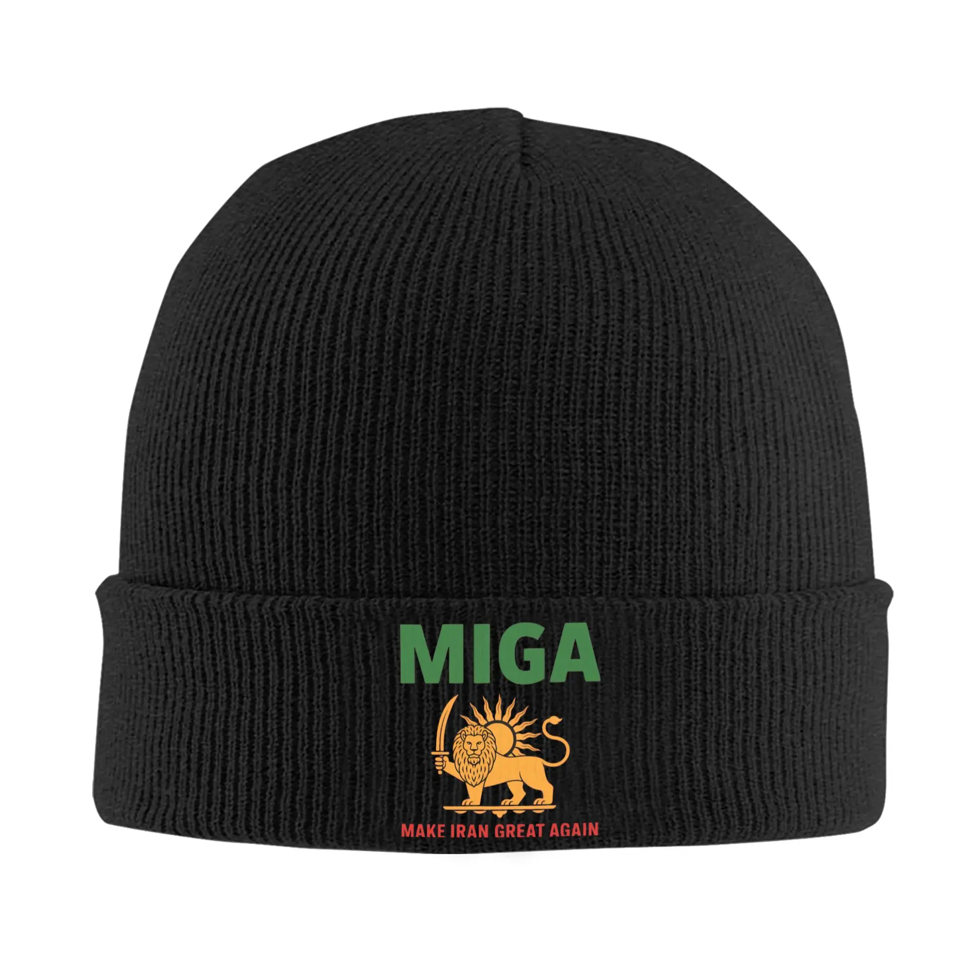 Haz más grande de Irán, emblema de Irán Miga, gorro de punto, gorros Kpop, gorros cálidos y suaves Unisex, gorros de calle Y2K para Otoño e Invierno