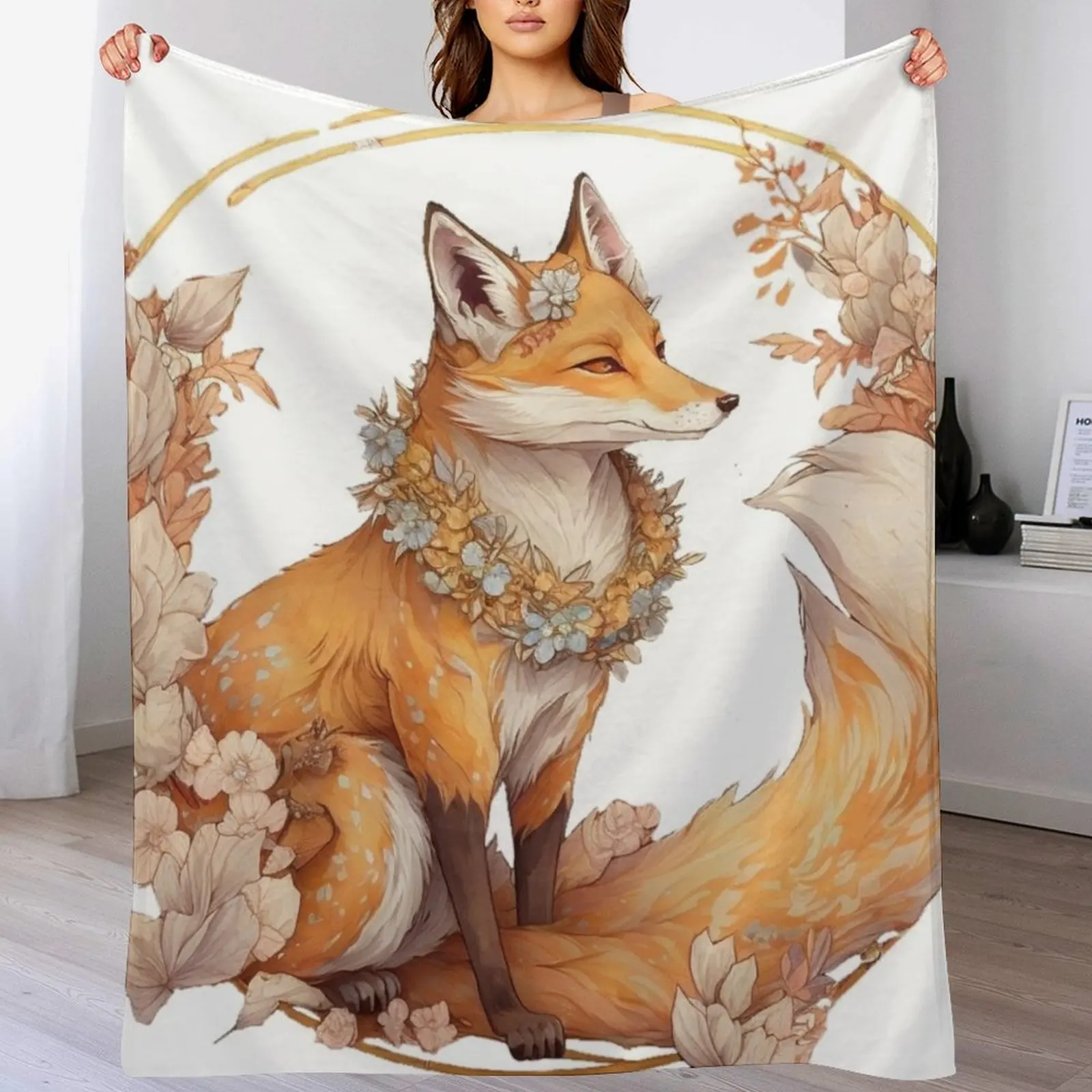 Fox Heaven Throw Blanket Men's Soft Warm Throw Blanket for Couch