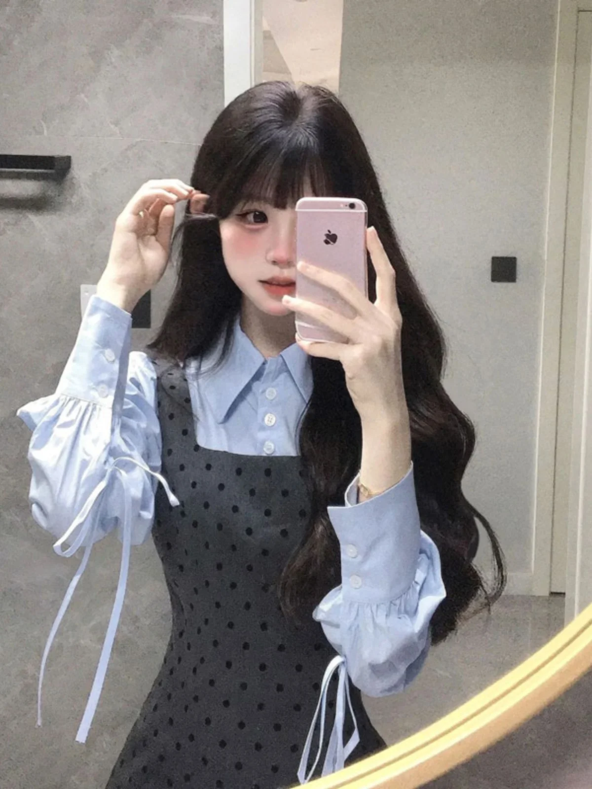 

Unique Korean Style Slim Fit Shirt Dress Short Sleeve Comfortable Cotton Material Pure Color Autumn Fashion Women's Dress