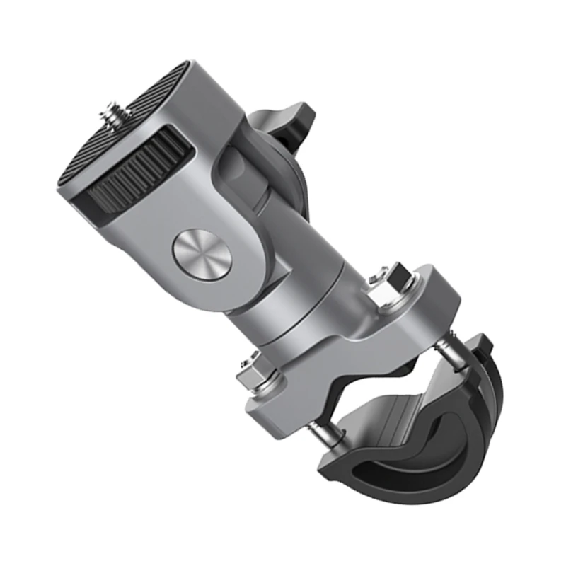 Aluminum Action Camera Handlebar Mount, 360 Rotation and Lock Any Direction, Shock-Resistant,1/4 Mount Screw Clip