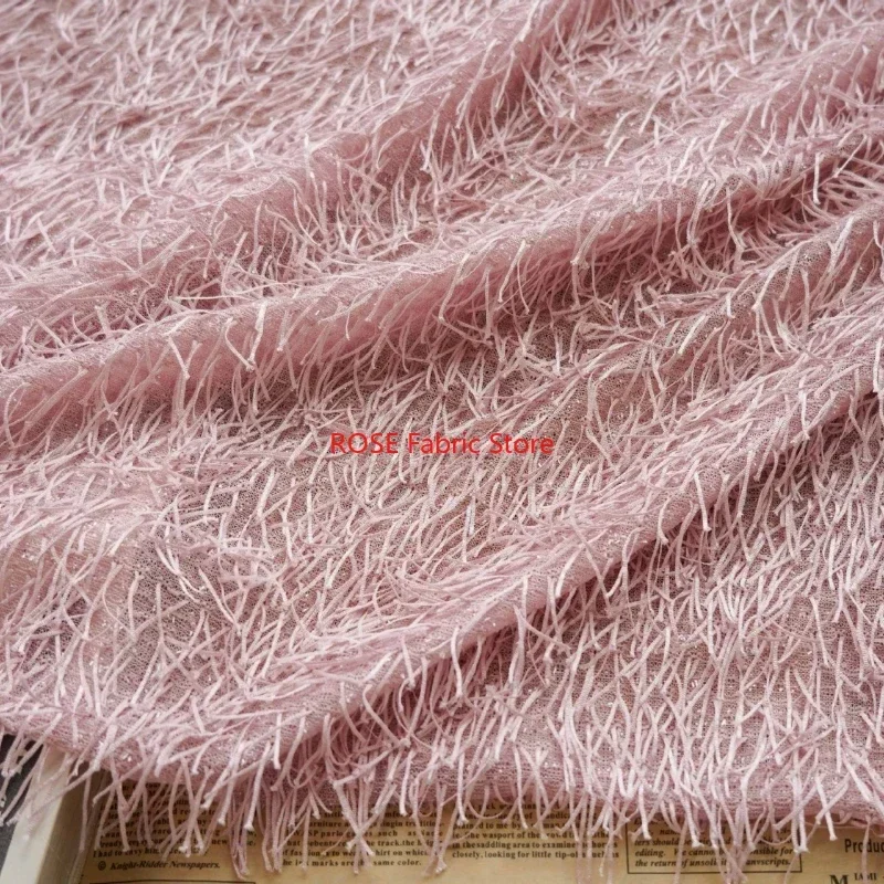 Fringed embroidered jacquard breathable chiffon fabric DIY Sewing, Spring Summer Dress, Designer Fabric