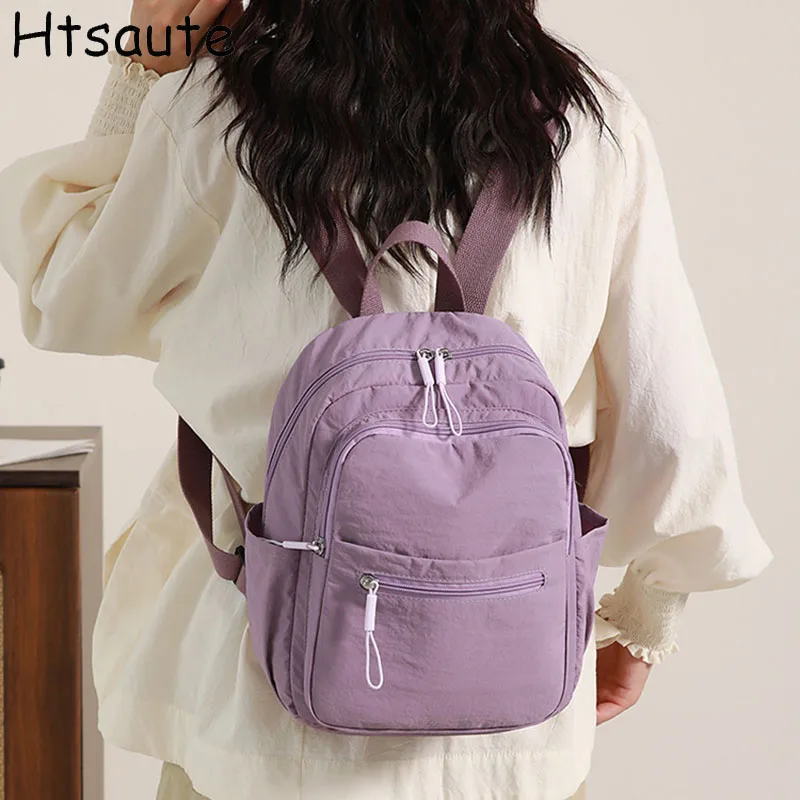 

Fashionable women's backpack adjustable shoulder straps girl's school bags zipper closure, polyester lining, top-handle
