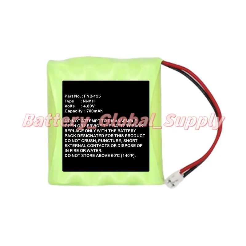 

For FNB-125 Standard FNB-125 HX100 Battery 4.8V 700mAh High Quality 1PCS-