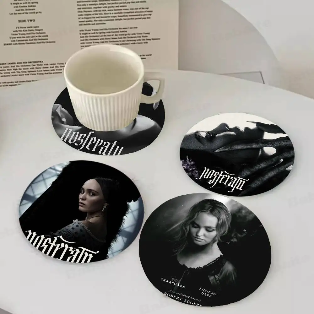 Classic Horror Movie Nosferatu 2025 New Themed Coaster Non-Slip Heat-Resistant Fun Dining Table Decoration Cafe Restaurant Gifts