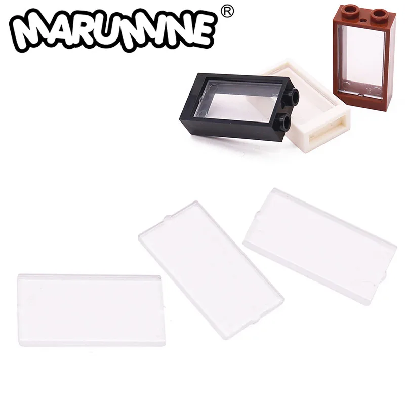 MARUMINE 60602 Bricks Parts MOC Window Glass 1x2x3 Building Blocks Toys Model 150PCS Classics House Children DIY Accessories