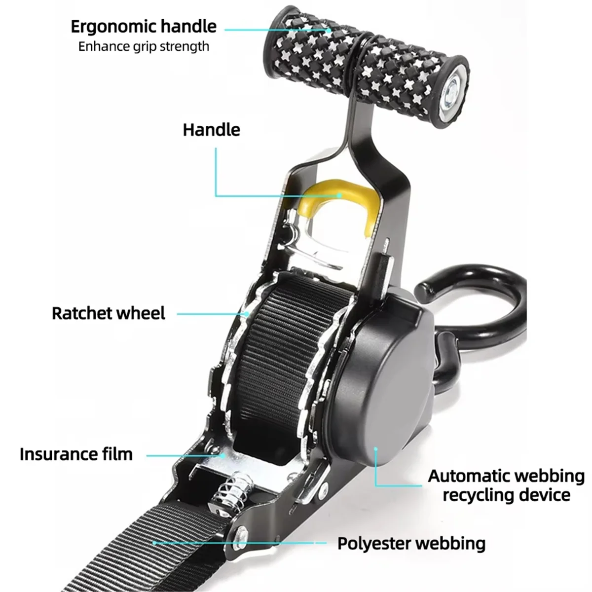 

PA-Auto Straps for Cargo Tape Retractable Belts for Load Luggage Strap Ratchet Tensioner Belt for Motorcycles Ratchet
