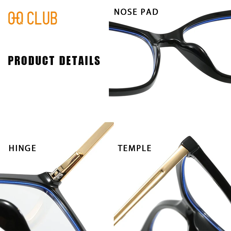 O-Q CLUB Woman Glasses in Trend Lunette De Lecture Femme Optical Lenses to Read Sunglasses for Men Women\'s Eyeglass Frame Grade