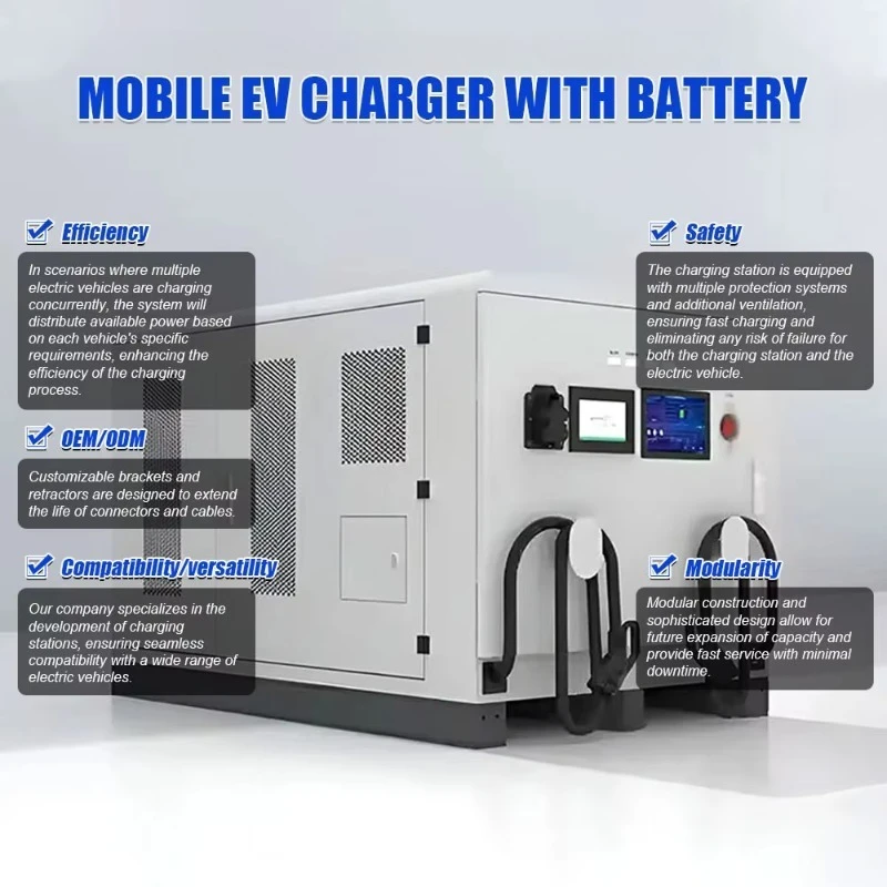 Mobile Portable EV Charger 40 60 122kWh CCS Energy Storage Station for Electric Car Outdoor Rescue Custom
