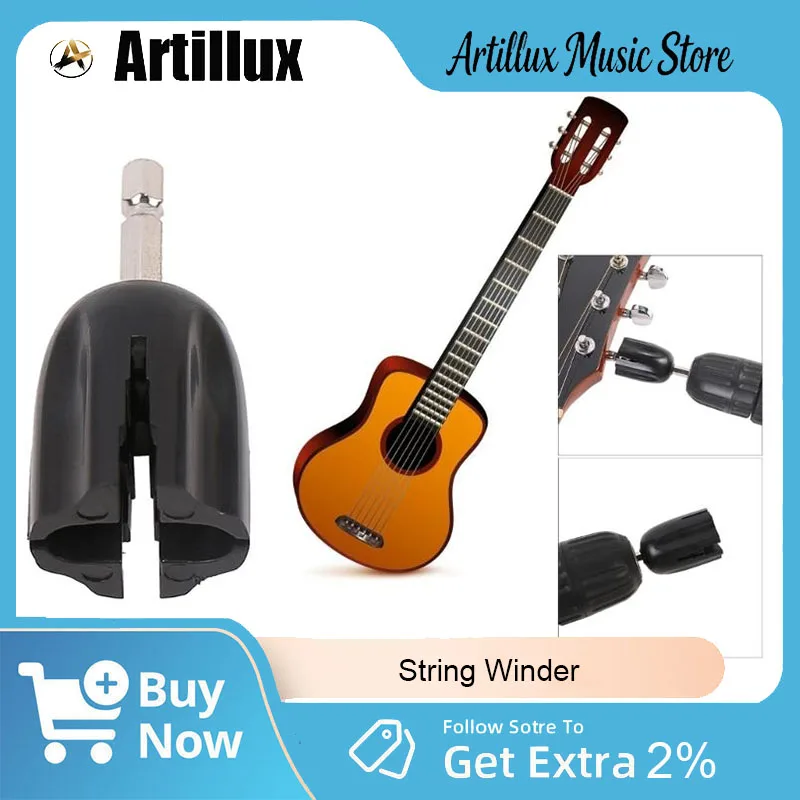 

Artilux 1/5Pcs Guitar String Winder Easy to Use Electric Drill Tuning Peg DIY Tool for Acoustic Guitar Maintenance Accessories