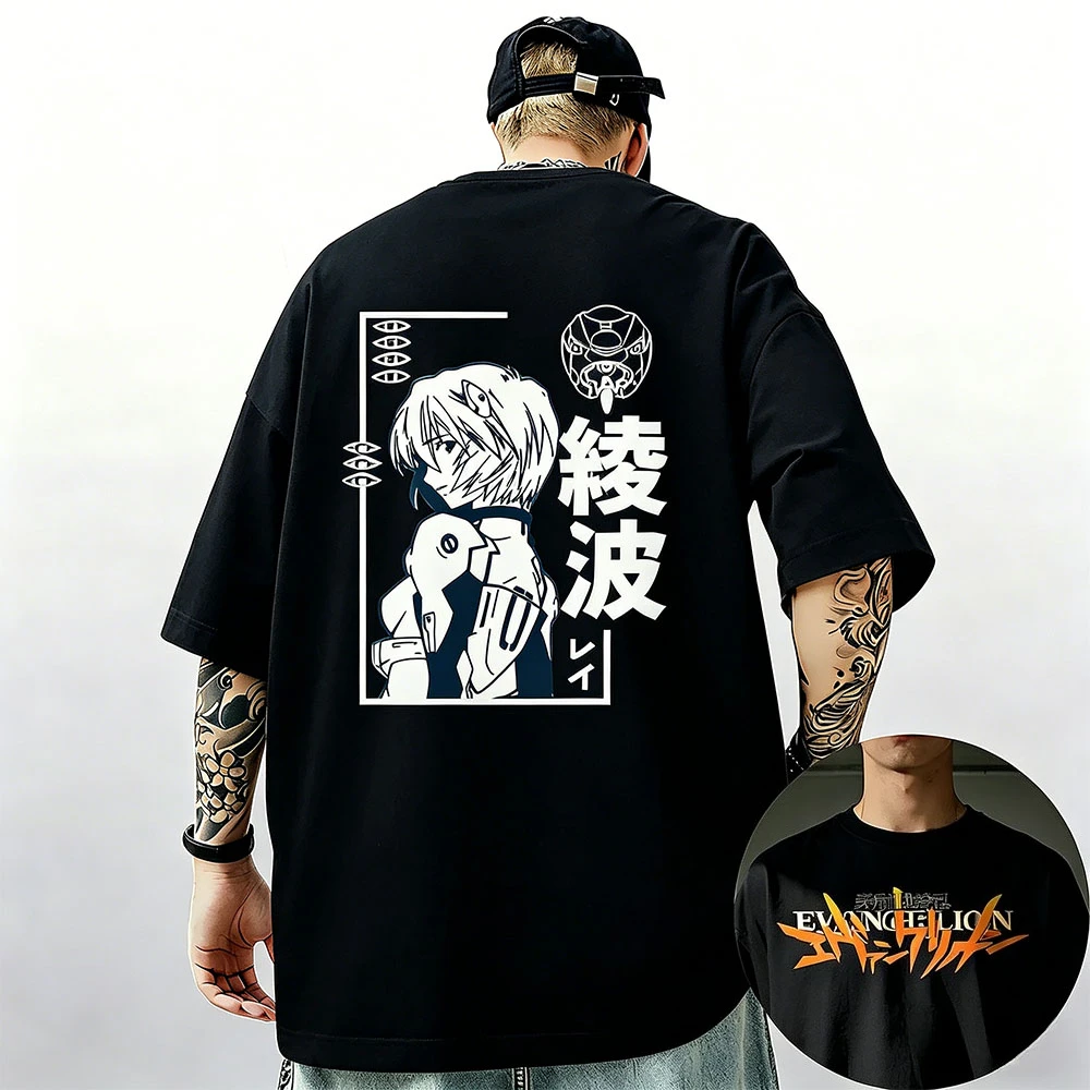 

2026 Summer New Arrival: Evangelion Pattern Street Style Print Short-Sleeve T-Shirt, Y2K Style, Suitable for Both Men and Women
