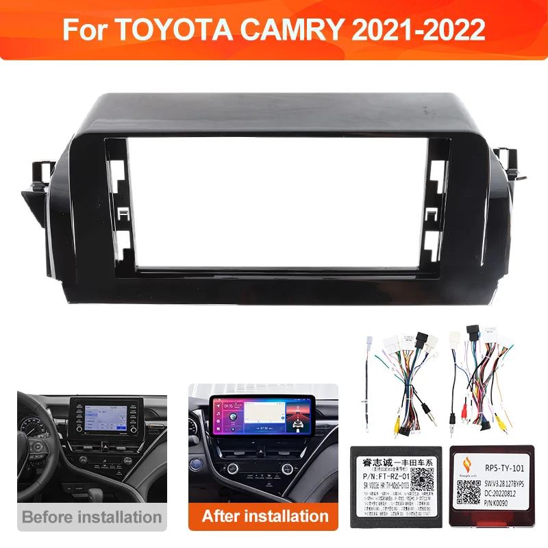 

Автомобильный радиоприемник, адаптер для приборной панели, комплект панели для TOYOTA 2021-2022CAMRY 12,3-дюймовый автомобильный Android CD-рамка, панельный кабель Canbus