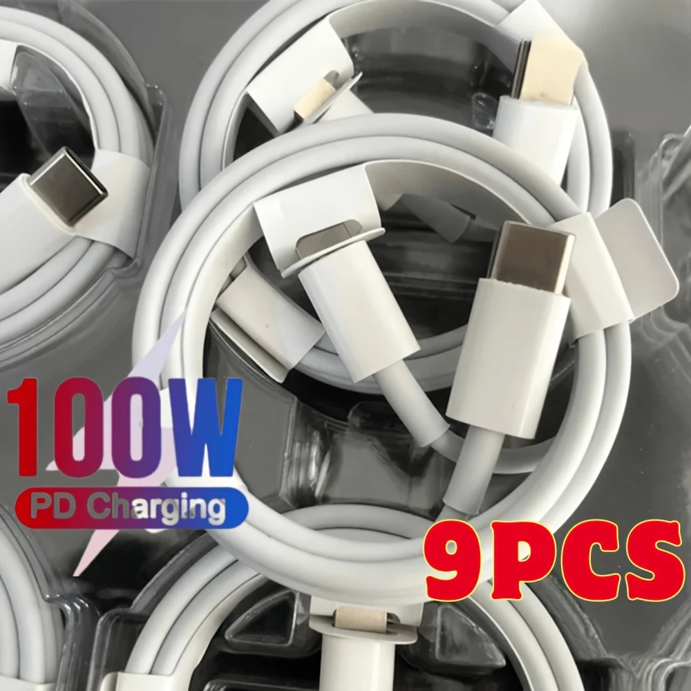 

MFIGlGK 9X Type-C Cable USB-C to USB-C Fast Charger 100W Cord 3ft for Samsung Android