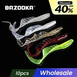 Bazooka 10pcs Soft Bait Fishing Silicone Lures Wobblers Jigging Worm Shrimp Jig Head Tackle Salt Bass Pesca Carp Artificial Bait