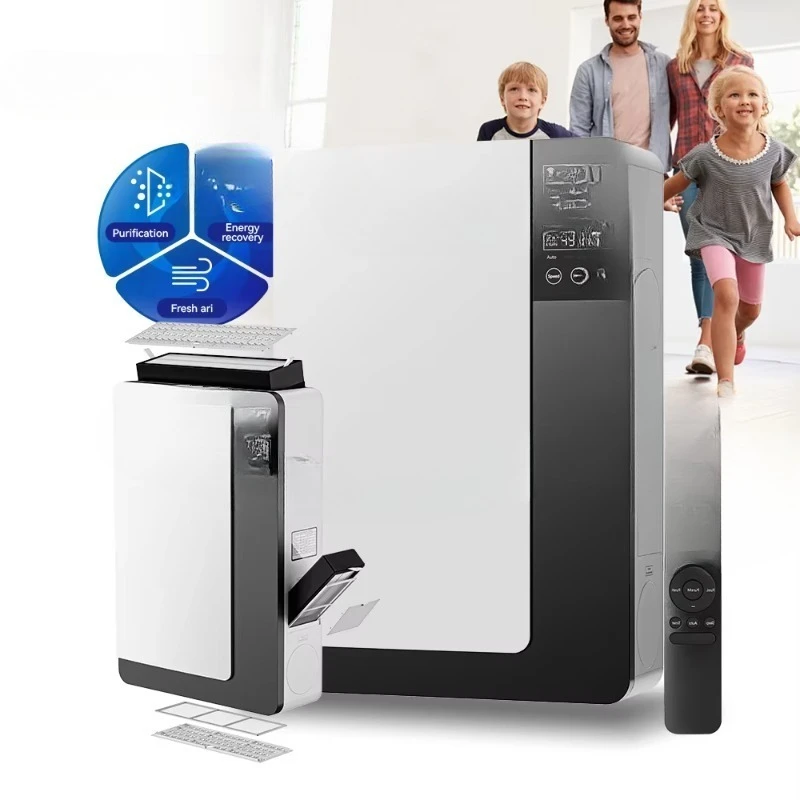 Easy Installation Wall Mount Erv Remote Control Air Fresher Ductless Erv System With Triple Filters