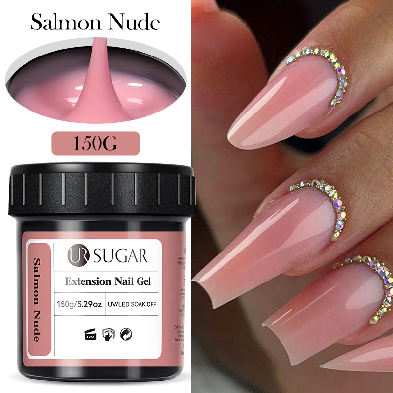UR Sugar 150g Schnellverlängerungs-Nagelgel UV LED Aushärtbares Aufbaugel Acryl French Nail Art Semi-Permanent Abziehbarer Gel-Lack