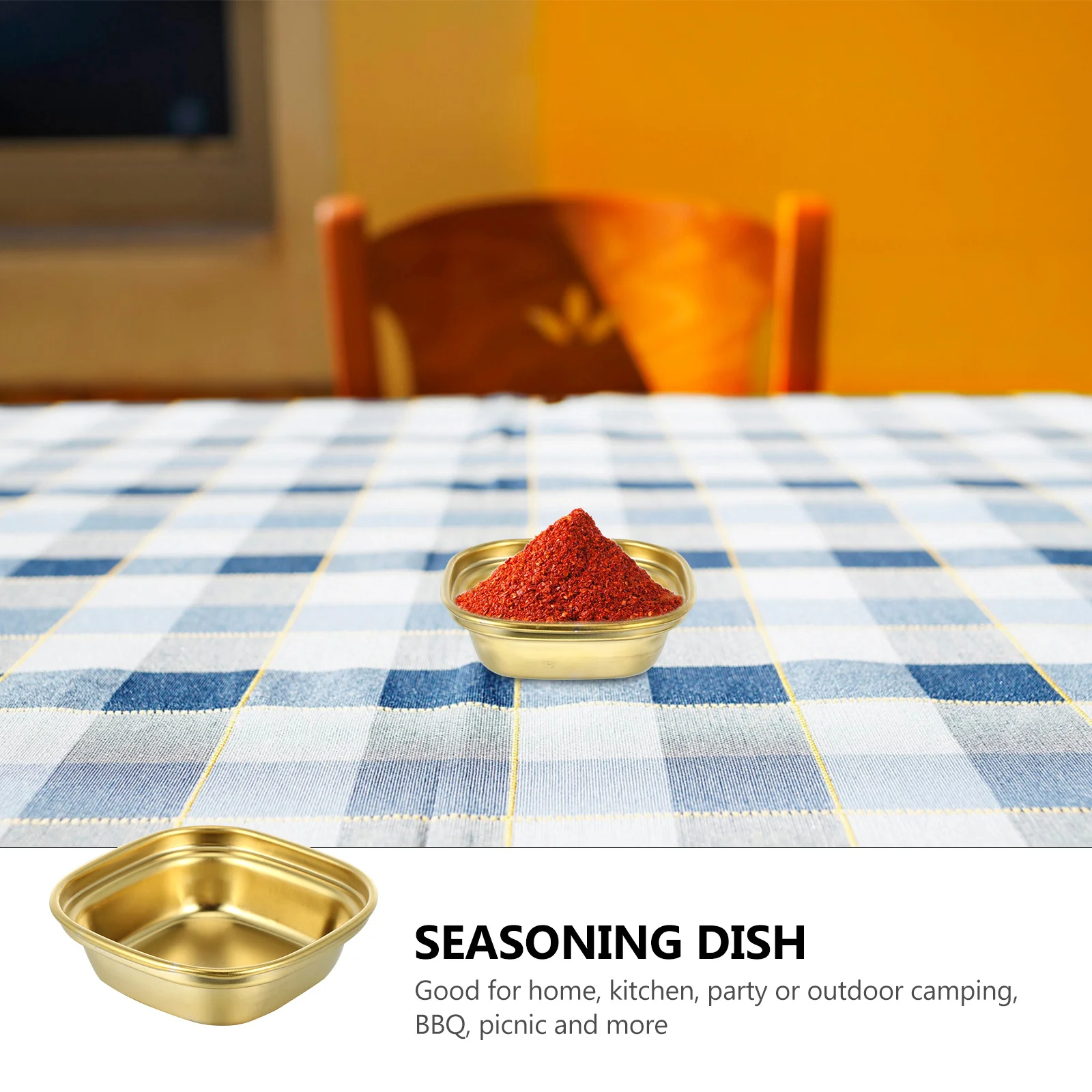 

2pcs Stainless Steel Seasoning Dishes Smooth Edge For Kitchen Bbq Camping Picnic Food Sauce Dipping Plates Appetizer Serving