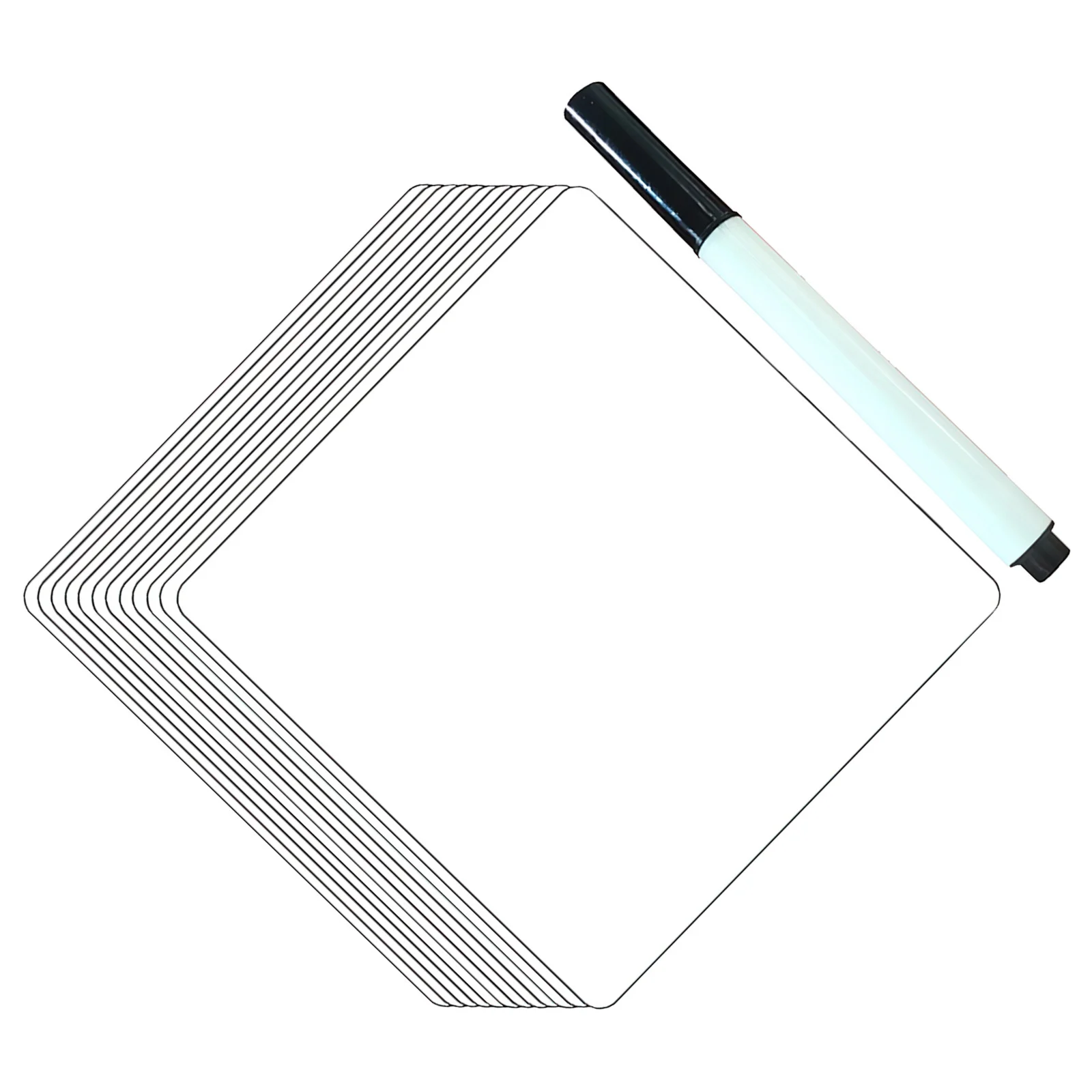 

12Pcs Reusable Whiteboard Stickers Dry Erase Board Labels Washable Removable Lists for Kindergarten Graffiti with Marker