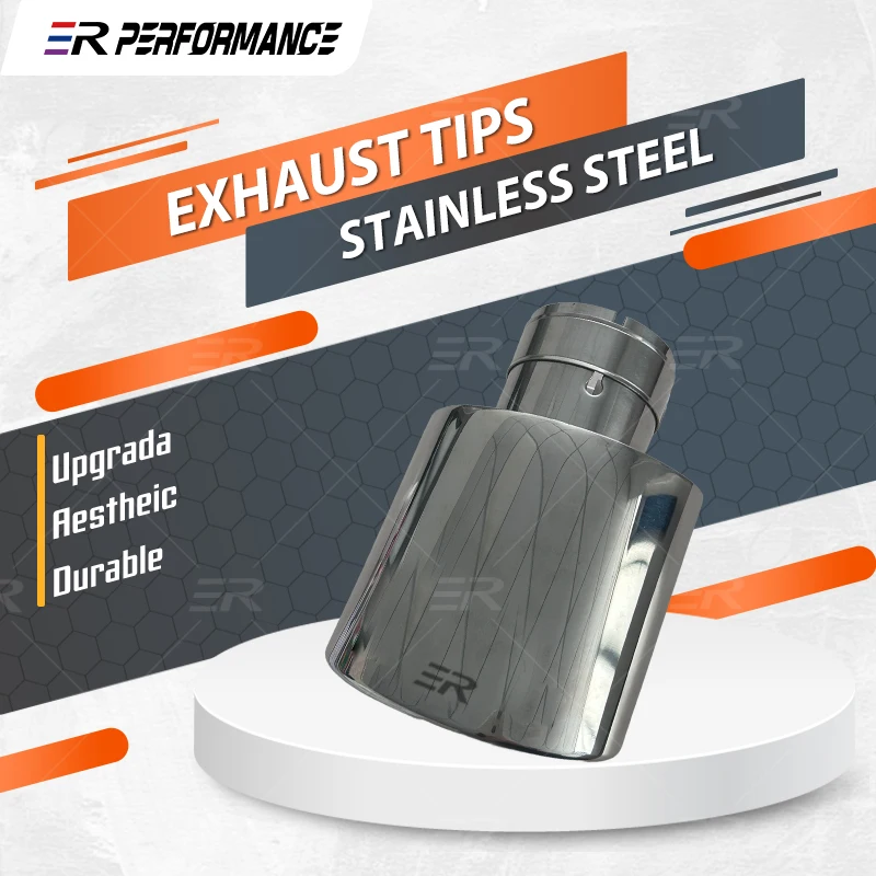

1 Piece Exhaust Tip Car Muffler System Matte Stainless Tail Tips Modify For Benz W204 AMG C63 C65 End Pipe Cars Accessories