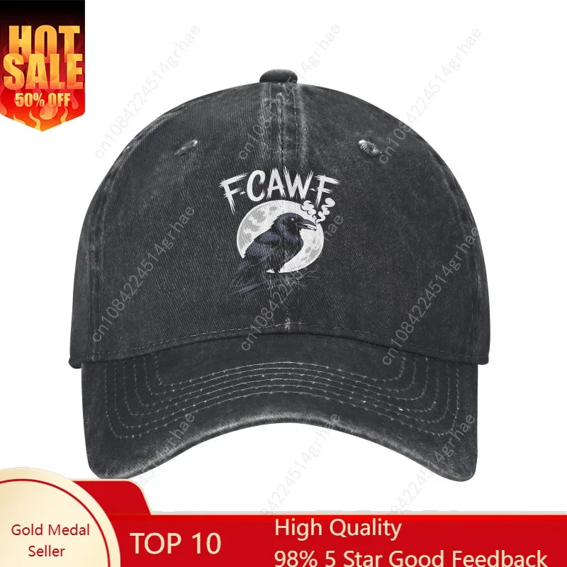 

F CAW F Black Bird Funny Meme Casual Baseball Cap Running Hippie Hip Hop Hats Summer Dropshipping Men y2k Retro Snapback Cap