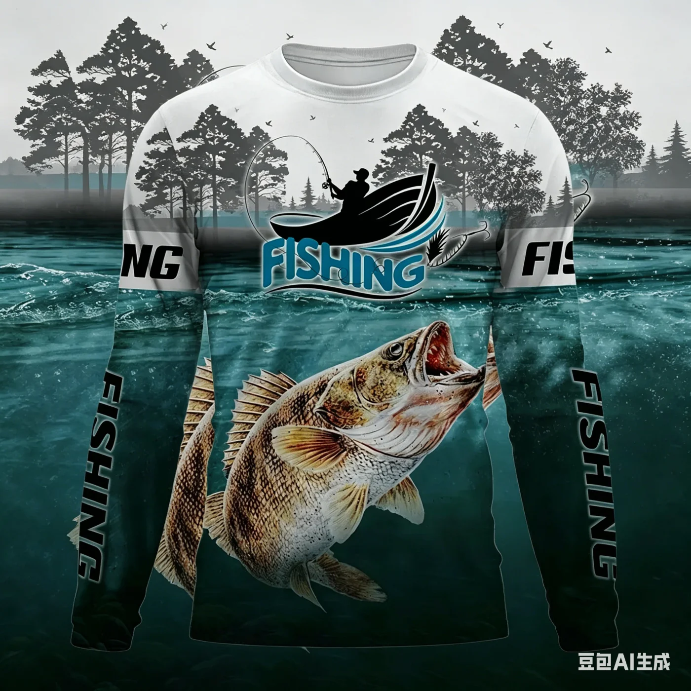 MEN'S LONG-SLEEVED T-SHIRT FOR SPRING/AUTUMN A MUST-HAVE FOR OUTDOOR FISHING 3DPRINTED THE PERFECT GIFT FOR FRIENDS AND FAMILIES