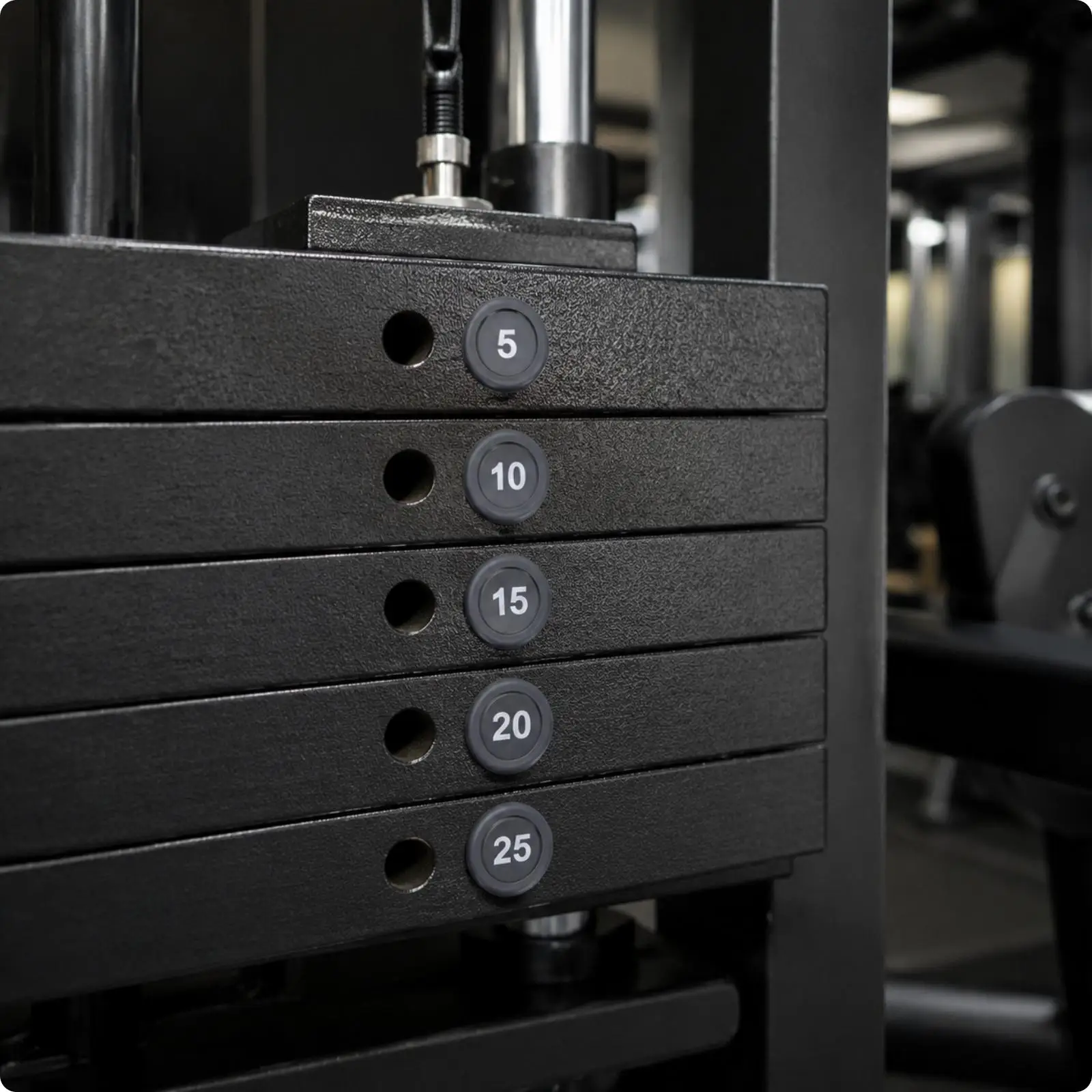 Barbell Plate Rod End Cap with Weight Label for Commercial Gym Equipment Storage