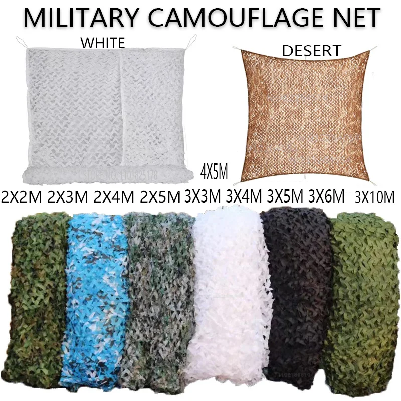 

Military Camouflage Net White Blue Beige Desert Hunting Hidden Net Outdoor Awning Garden Shade Gazebo 3x6 4x5 3x10