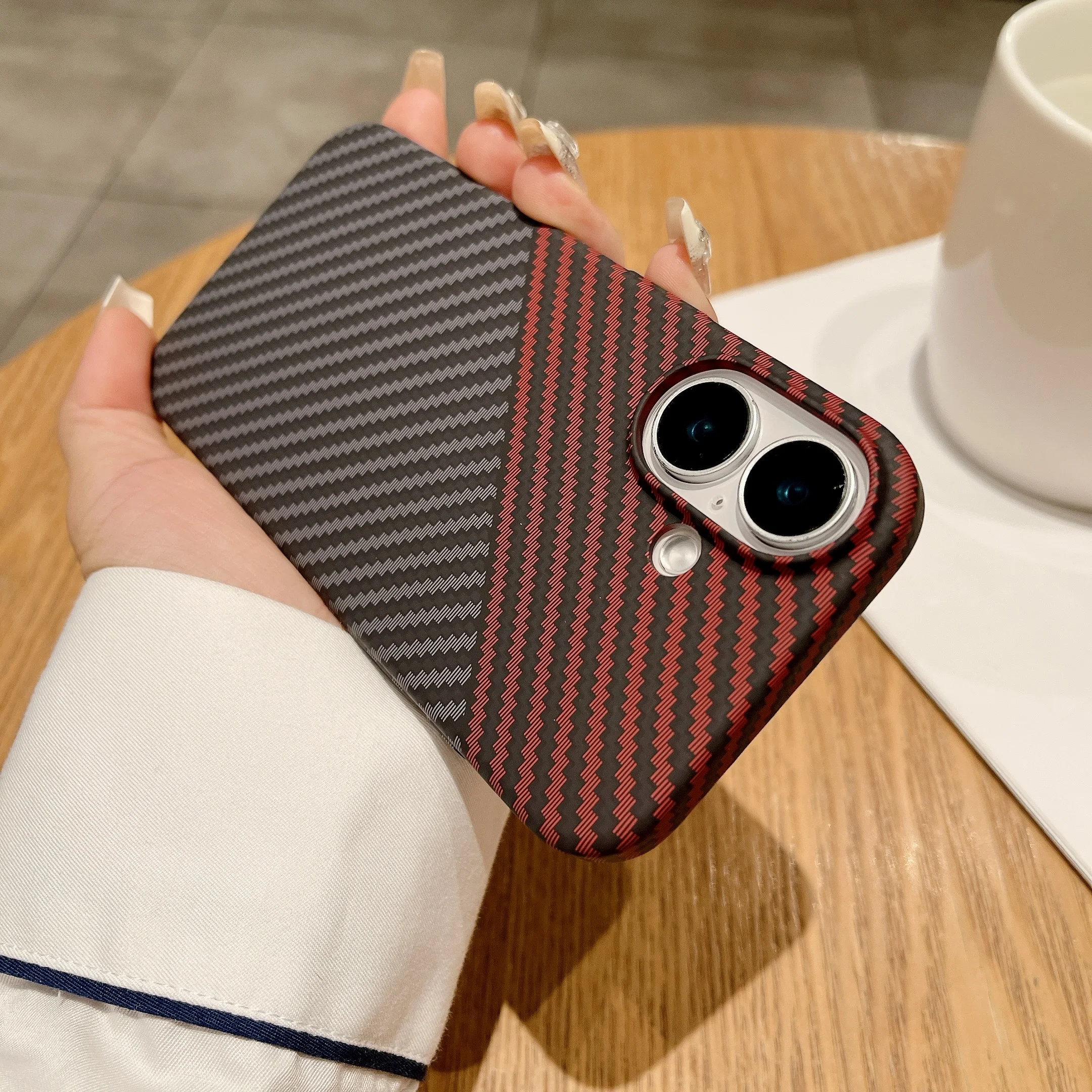 Luxury Carbon Fiber Kevlar Pattern For Magsafe Magnetic Case For iPhone 17 Air 16 15 14 Plus 13 12 11 Pro Max Shockproof Cover - view 3