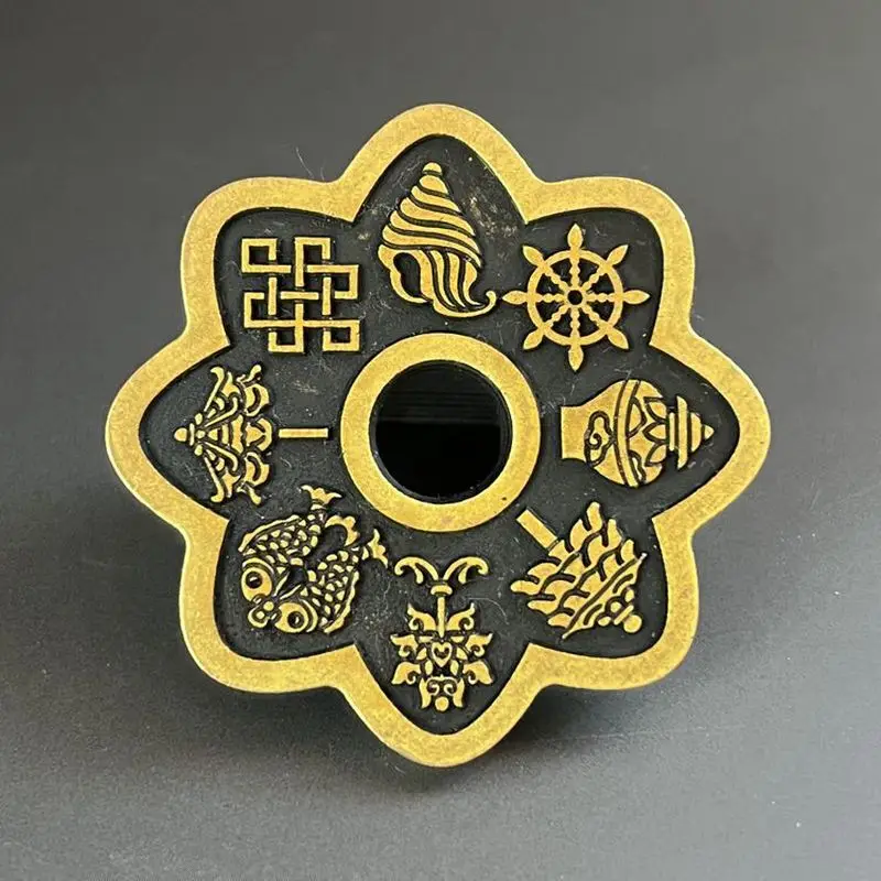 Pure copper, intricately carved with a plum blossom design, featuring the six-syllable mantra 