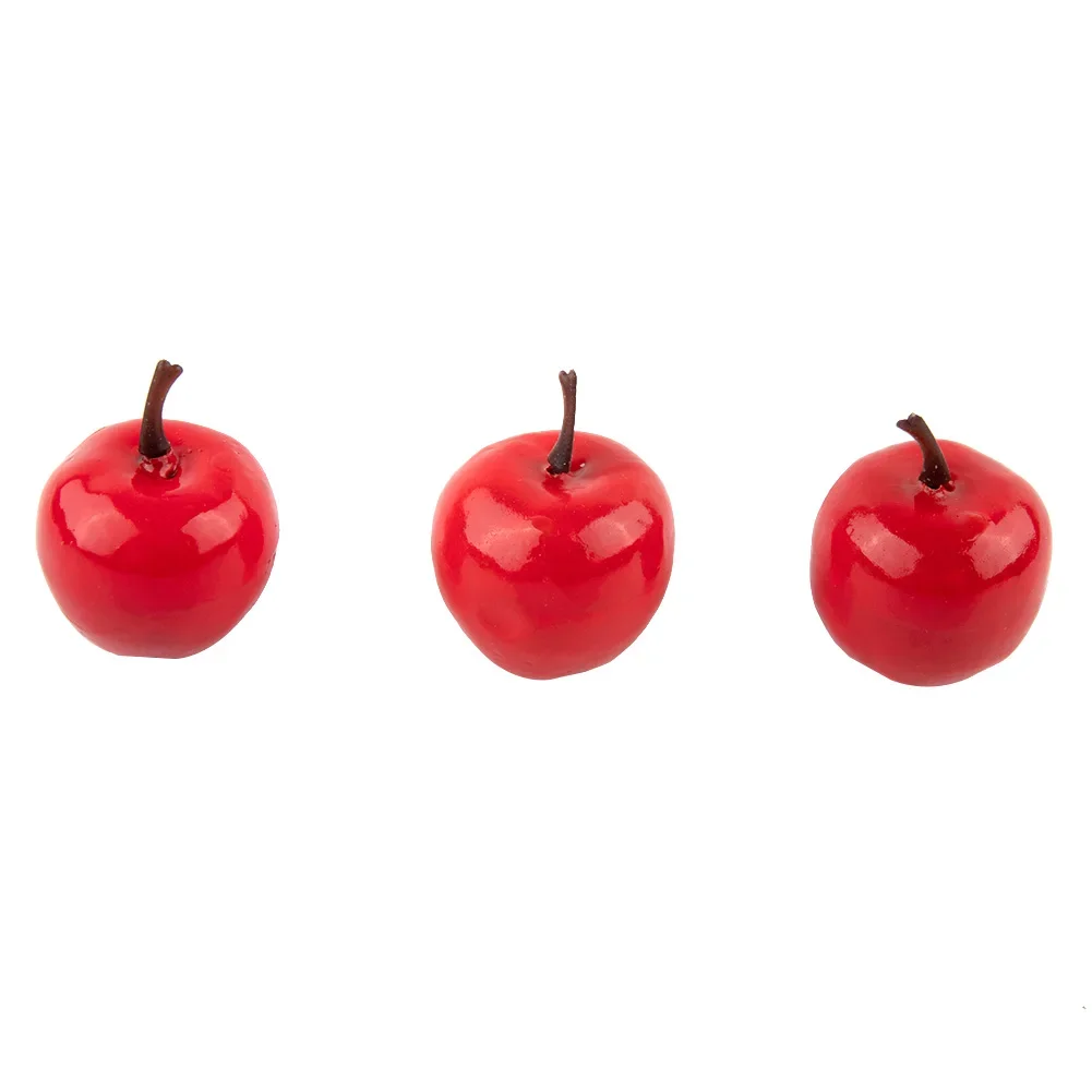 20pcs Plastic Artificial-Apples Simulation Fruits Lifelike Kitchen Fake Fruit For Home Kitchen Tabletop Photo Props Decoration